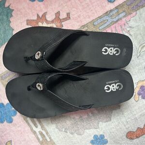 Wedge Black Flip Flops